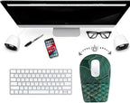 BOCHEERY Ergonomic Mouse Pad Wrist Support,Upgrade Mousepad with Massage Design,Non-Slip PU Base Desktop Mouse Pads for Pain Relief, Computer, Office & Home,12 x 8 in（F-Leaf Green）