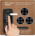 Lockly Smart Lock Secure Pro (2026 Latest Version),Fingerprint Door Lock, Keyless Entry, Built-in Wi-Fi Latch, PIN Genie Keypad (Black)