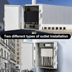 Namunanee Outdoor Electrical Junction Box, ABS Water Resistant Enclosure with Internal Mounting Panel & Hinged Cover (13" H* 9.2" L* 4.6" W & Outlet)