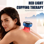 Red Light Cupping Therapy, 5 In 1 Smart Electric Cupping Device Kit for Massage Therapy, 12 Suction & Temperature Levels Massager, Infrared Therapeutic Heat for Back, Shoulder, Muscle Relief (Blue)