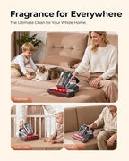 JIGOO J300 Pro Matture Vacuum Cleaner with 14Kpa 550W Powerful Suction, Infrared, UV & Heating Tech for Deep Cleaning, Anti-Allergen Bed Vacuum with Dust Sensor & Plant Fragrance for Bed, Sofa, Crib.