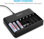 Tenergy TN477U 8-Bay Fast Charger for NiMH/NiCD AA AAA Rechargeable Batteries with 4pcs 2500mah AA and 4pcs 1000mah AAA Rechargeable Batteries