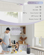 Graywind Smart Roman Shades Compatible with Alexa Google WiFi Hardwired Automatic Blinds with Remote Blackout Plain Fold Soft Roman Window Shades for Windows Doors, Custom Size (Textured Beige)