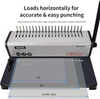 RAYSON SD1202 Comb Binding Machine, 19 Holes, Max Punching Letter Size, with Comb Set Binder for Daily Binding