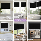 Astomi Motorized Blinds with Remote - Blackout Smart Roller Shades Compatible with Alexa & Goggle Home, Solar Rechargeable, Custom Size 22" - 100" for Indoor Window, Midnight Black
