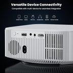 [1500 ANSI/Built-in APPs] Smart Projector with Wifi and Bluetooth: NICPOW 4K Outdoor Projector, Compatible with Netflix, Auto Focus & Keystone, Portable Proyector for Home & Outdoor Use, White