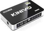 Kinivo HDMI Switch with Audio Extractor 360BNT (3 in one out, Toslink Optical Audio Port, SPDIF, 4K 60Hz, High Speed 18Gbps, IR Remote) - Compatible with Roku, PS5, Xbox, Apple TV, Dolby Digital/Atmos