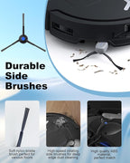 T50 PRO Omni Accessories, 27pcs Replacement Parts Kit for ECOVACS DEEBOT T50 Omni/T50 PRO Omni, Accessory Set with 1 Main Brush, 6 Side Brushes, 8 Mop Pads, 4 HEPA Filters, 6 Dust Bags & Bucket Brush