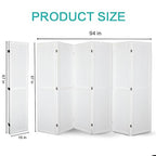 Babion 6 Panel Pegboard Display, Freestanding Folding Privacy Screens for Craft Shows (White)