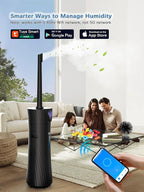 MONISEN 17L/4.5Gal Humidifier Large Room, Smart Quiet Ultrasonic Cool Mist Humidifiers for Bedroom, Covers 2000ft², 56H Runtime, 24H Timer, 3 Mist Modes Humidifiers for Home, Office, Plants, Black
