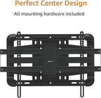 Amazon Basics Heavy Duty Extension Dual Arm, Full Motion Articulating TV Mount for 37" to 80" TVs up to 132 lbs, Fits LED LCD OLED Flat Curved Screens, Black
