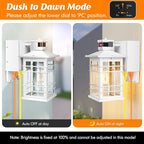 Porch Light with GFCI Outlets, White Motion Sensor Dusk to Dawn Outdoor Wall Light Fixture, 2-Pack Waterproof Outside Wall Lantern Sconce 3 Lighting Modes, Exterior Wall Light for Front Door House