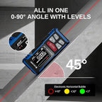 SainSmart Dual Laser Measuring Tool, 393Ft Red Bilateral Distance Meter with Backlit LCD, Rechargeable, Multi-Unit, Electronic Level, Length/Area/Volume/Angle Sensor/PC Data Transfer,Laser Class 2