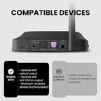 Avantree Quartet 2 - Wireless Group Listening Headphones & Transmitter for TV, Church, Classroom, Silent Discos, Plug & Play, 2.4GHz Expandable Multi-Headphone System with Low Latency & Clear Voice