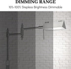 Dimmable Pharmacy Floor Lamp with Remote, 17W LED Reading Floor Lamp with 360°Swing Arm, 3 Color Temperature, Height Adjustable Silver Standing Task Lamp for Living Room, Bedroom, Brushed Nickel
