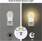 sndheke Mardi Gras Carnival Night Light, Colorful Fleur-de-lis Dusk to Dawn Night Light Plug in,0.5w Energy Saving Sleep Friendly NightLight for Kids Boys Girls Home Decor