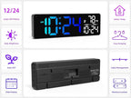 Large LED Digital Wall Clock with Date, Temperature, Auto-Brightness, Auto-DST | Big Digital Clock for Bedroom, Desk, Classroom, Living Room, Kitchen, Office, Gym, Farmhouse, Xmas Gift for Seniors