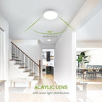 ASD LED 9" Round Flush Mount Ceiling Light Fixture, Low Profile Surface Lighting | 5CCT, Dimmable, Ultra-Thin, ETL Listed | 18W 1660LM 2700-6000K 120V | Kitchen, Bedroom, Hallway Lamp | White, 12 Pack