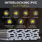 DLDIRECT 36" X 48" - White Slatwall Panel Garage Organizer: Heavy Duty Wall Mounted PVC Rack, Interlocking Slat Paneling for Garage Storage, Slotwall Board, Shelves System