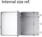 Gratury Junction Box, IP67 Waterproof Plastic Enclosure for Electrical Project, Hinged Grey Cover, Includes Mounting Plate and Wall Bracket (Grey Cover with Inner Door, 20"×16.1"×7.9")