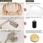 Shenmoyl Bathroom Light Fixtures, 3-Light Vanity Wall Light Over Mirror with Amber Tulip Glass Shade for Bedroom Living Room (Bulb Not Included), Satin Nickel