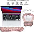Ergonomic Mouse Pad Wrist Support and Keyboard Wrist Rest Set with Coasters, Non-Slip PU Base, Easy Typing & Pain Relief, Perfect for Home Office Working Studying, Bible Verse Phil 4-13