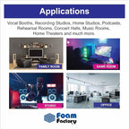 Foam Factory Inc 24 Pack Color Acoustic Foam Panel Studio Soundproofing Wedge Wall Tiles 12” X 12” X 2” (Charcoal)