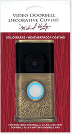 Garden Video Doorbell Cover (Compatible with Ring 3, 3 Plus, 4, Battery Plus, and Battery Pro) (Antique Brass)