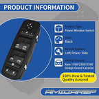 AMICAREP Master Power Window Switch Driver Side Compatible with 2012-2015 Dodge Grand Caravan Ram 1500 2500 3500 Chrysler Town & Country Replaces# 68110867AB (9+3 Pin; w/Power Folding Mirror; 4 Door)
