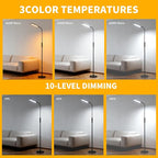 CeSunlight CRI95+ Floor Lamps for Living Room, 18W 3000LM Standing Lamp with 3 Color Temps, Gooseneck Adjustable Dimmable Lamp with Remote, Touch Control for Bedroom, Office, Tattoo Light