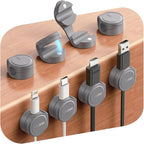 8-Pack Cord Organizer Magnetic Cable Clips, Desk Cable Management Wire Hider, FLYLEAD Silicone Cord Holder for Nightstand, Cable Organizer for Office Workspaces Desktop Organization Home Accessories