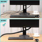 AGPTEK Cable Sleeve Cover, 6.6ft - 1.2 inch Desk Cord Organizer Cable Hider, Home Office Wire Management Computer TV Wire Loom Tubing, Pet Proof Cord Protector, from Cat Dog Chewing, Black
