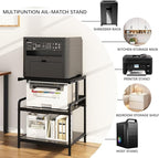Arbuxzuy Large Printer Stand with Storage Shelf, 23.6" W x 18.9" D Printer Cart with Wheels, 3 Tier Mobile Printer Table for Home Office,Stands for Heat Press Scanner Fax (Black)