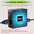 192KHz ARC Audio Extractor, HDMI ARC to Toslink/Optical+3.5mm AUX Output, HDMI to Optical Audio Adapter with Optical Cable, ARC to RCA Audio Converter for TV Amplifier Speaker/Soundbar/Headset