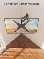 ELIVED TV Wall Mount for Most 26-60 Inch TVs, Swivel and Tilt Full Motion TV Mount with Single Stud Perfect Center Design, Wall Mount Bracket Max VESA 400x400mm, Corner Mount Holds up to 77 lbs.