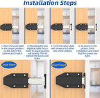 Magnetic Push Door Latch Jiayi 4 Pack Heavy Duty Push Magnets Cabinet Catches Touch Latches for Large Door Push Release Latch Kitchen Drawer Push Catch Press Out Latch Cabinet Hardware Black