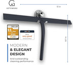 GÜTEWERK Shower Squeegee for Glass Doors, Silicone Window Squeegee, Bathroom and Glass Cleaning - Black - 13 Inch