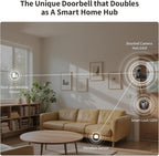 Aqara Smart Doorbell Camera G410 with Chime, 2K, HomeKit Secure Video, 2-Way Audio, Built-in Matter Hub, Wireless/Wired, Supports Apple Home, Alexa, Google, Home Assistant, 2.4G/5GHz Wi-Fi, Black
