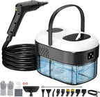 Pressurized Steam Cleaner, 3-Level Adjustable Handheld Steamer Cleaning for Home, 15s Fast Heat-Up & 47.3oz Tank, 2500W Multi-Surface Portable Steamer for Floor/Grout/Car/Kitchen & Bathroom