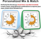 Secura 60 Minute Essential Visual Timer for Kids, Countdown Clock Timer for Special Education, Classroom, School, Desk, Home, Office, Silent Non-Ticking Time Management Tool (Orange & Orange)