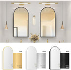 Arched Medicine Cabinet with Mirror,Vanity Mirror with Storage,Wall Mounted Medicine Cabinet with Adjustable Shelves, Reversible Door & HD Mirror,15.7x29.5 inch,Not Recessed,Black