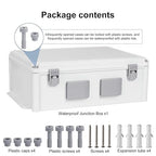Namunanee Outdoor Electrical Junction Box, ABS Water Resistant Enclosure with Internal Mounting Panel & Hinged Cover (16.5" H x 12.6" L x 6.1" W)