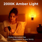 L LOHAS LED Night Light, 2 Pack Dimmable Night Lights Plug into Wall, Automatic Night Lights Plug in with Auto Light Sensor,Adjustable Brightness Amber LED Night Light, for Bedroom Hallway Home Decor