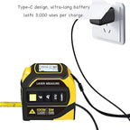4-in-1 Digital Laser Tape Measure, 16FT Measuring Tape, 328ft Laser Distance Meter, Cross-Line Laser Ruler, Rechargeable, 3000 Uses/Charge, for DIY & Construction