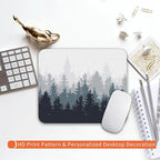 Armanza Square Mouse Pad Forest, Personalized Premium-Textured Custom Mouse Mat Design, Washable Mousepad Cloth, Non-Slip Rubber Base Computer Mouse Pads for Wireless Mouse