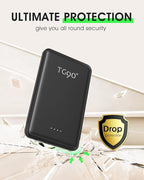 TG90° Ultra Slim 5000mAh Portable Charger Built-in Foldable AC Wall Plug and Cables, Pocket Size USB C Power Bank,External Battery Pack Compatible with iPhone 17 16 15 14 13 12 Android Devices iPad