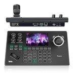 Tenveo NDI PTZ Camera Controller, 5'' LCD Screen Preview, 4D Joystick, PoE IP PTZ Controller Keyboard for Church Worship Live Streaming Broadcasts Events Video Production, NDI License Included