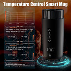 Temperature Control Heated Coffee Mug Smart Self Heating Travel Mug 12 Oz App Controlled Warmer Mug 4-10 Hour LED Display Keep Coffee Hot Fast Wireless Charger Base Iron Black