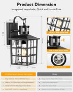 VIANIS Outdoor Wall Lantern With Motion Sensor, Dusk To Dawn Exterior Light Fixtures Wall Mount, LED Outdoor Porch Light, Anti-Rust 100% Aluminum Modern Black Outdoor Sconce Lights for Garage,Entryway