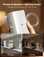 Brightown 2 Pack White Night Lights Plug into Wall, Modern Night Light with Rotating Plug, Dusk to Dawn Sensor, 0-100LM Stepless Dimming Aora Night Light for Hallway Bedroom Bathroom, Soft White